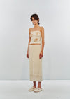 SWAYING 25 Early Autumn Double-layered patchwork skirt SW-SW25PF3B05C1-MB Beige